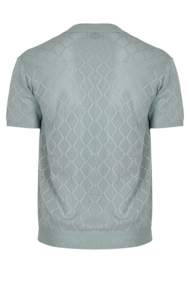 Ezra Short Sleeve Polo Knit Top Sage