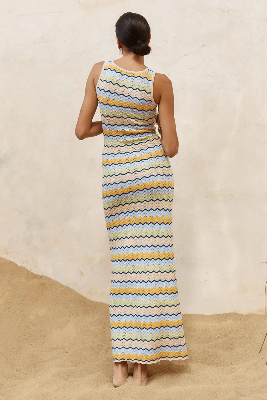 Load image into Gallery viewer, Isabo Maxi Dress Blue Multi - Dress
