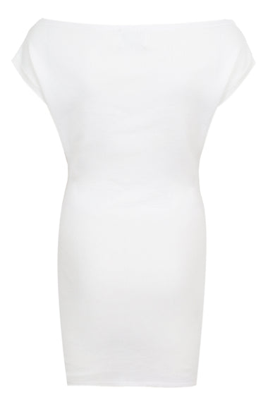 Kamryn Side Tie Knit Mini Dress White