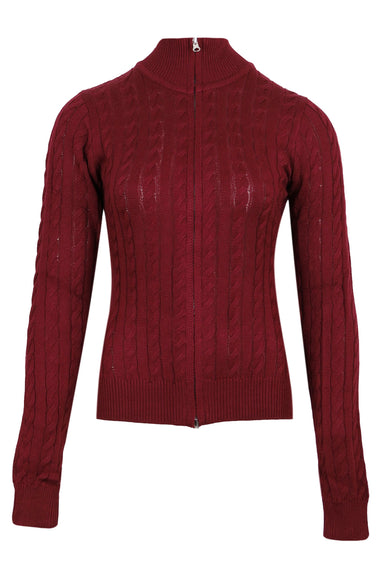Katarina Long Sleeve Knit Top Black Cherry