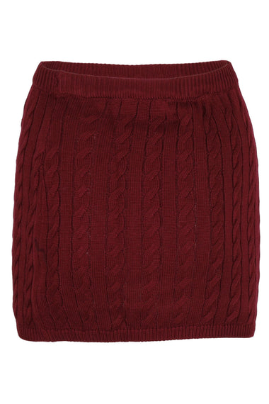 Katarina Knit Mini Skirt Black Cherry
