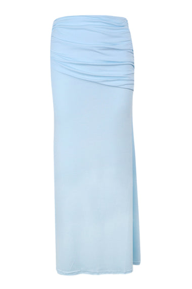 Malani Ruched Maxi Skirt Blue
