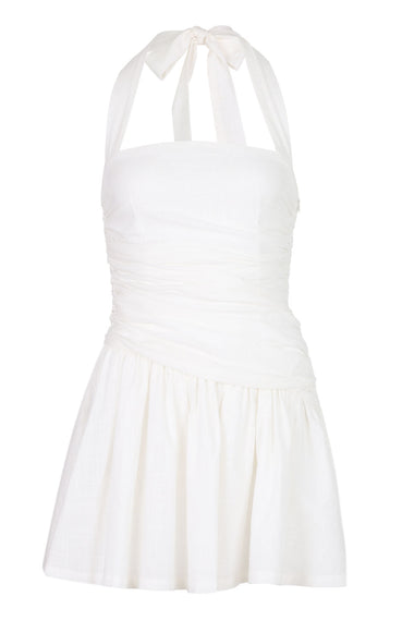 Mattie Halter Mini Dress White