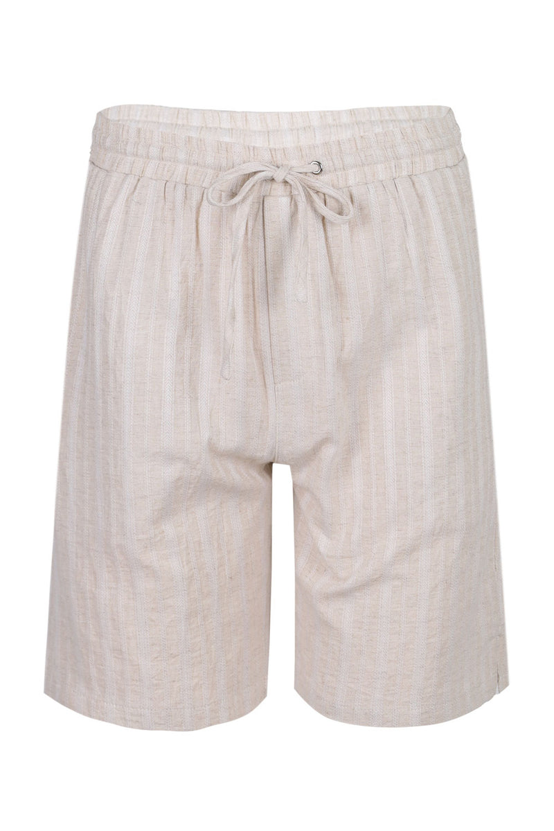 Tristian Drawstring Short Sand/White Stripe