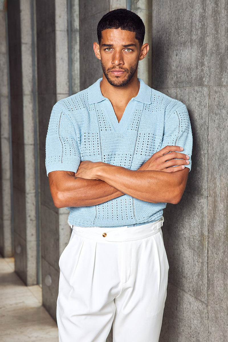 Atlas Short Sleeve Polo Sky Blue