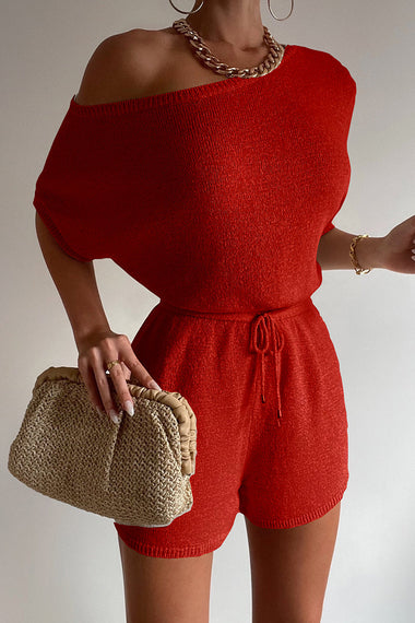 Miami Knit Playsuit Red - Playsuit