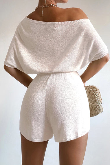 Miami Knit Playsuit White - Playsuit