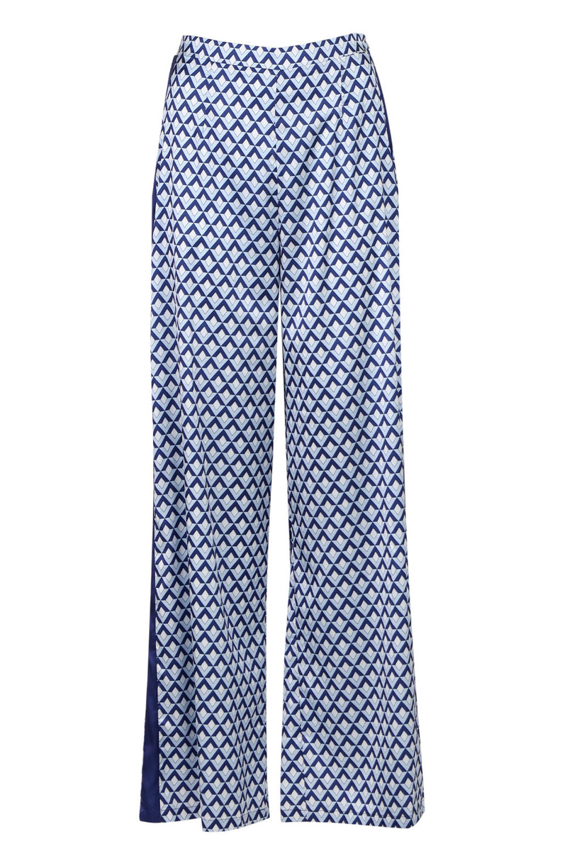 Milani Relaxed Satin Pant Navy Geo