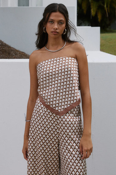 Milani Scarf Top Chocolate Geo - Top