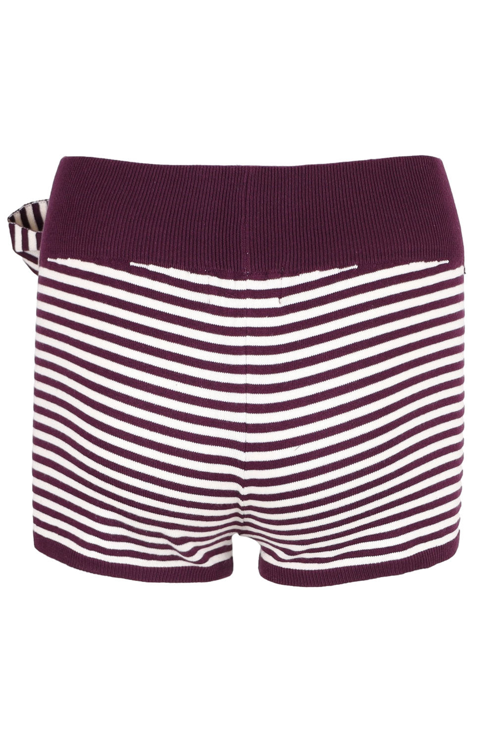 Load image into Gallery viewer, Mischief Knit Hot Short Wine Stripe
