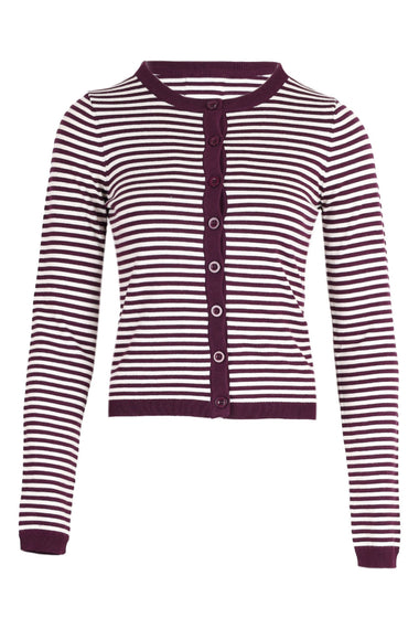 Mischief Long Sleeve Knit Top Wine Stripe