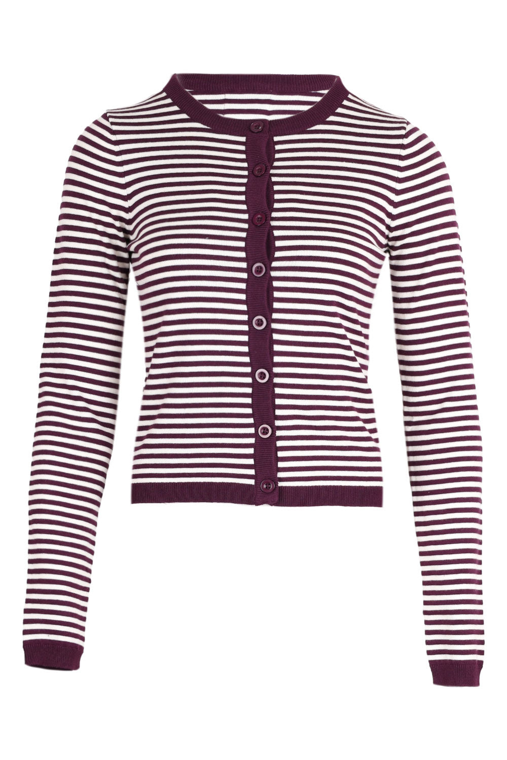 Load image into Gallery viewer, Mischief Long Sleeve Knit Top Wine Stripe
