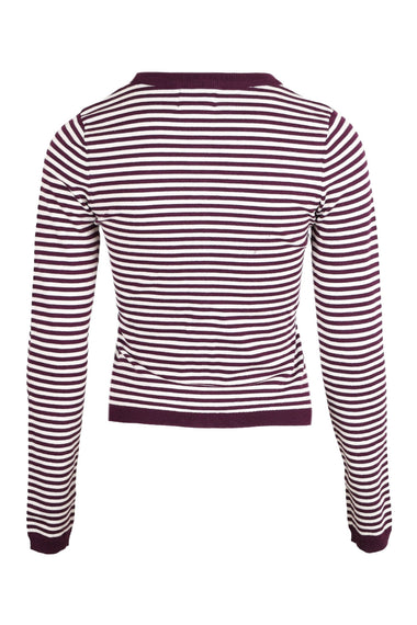 Mischief Long Sleeve Knit Top Wine Stripe