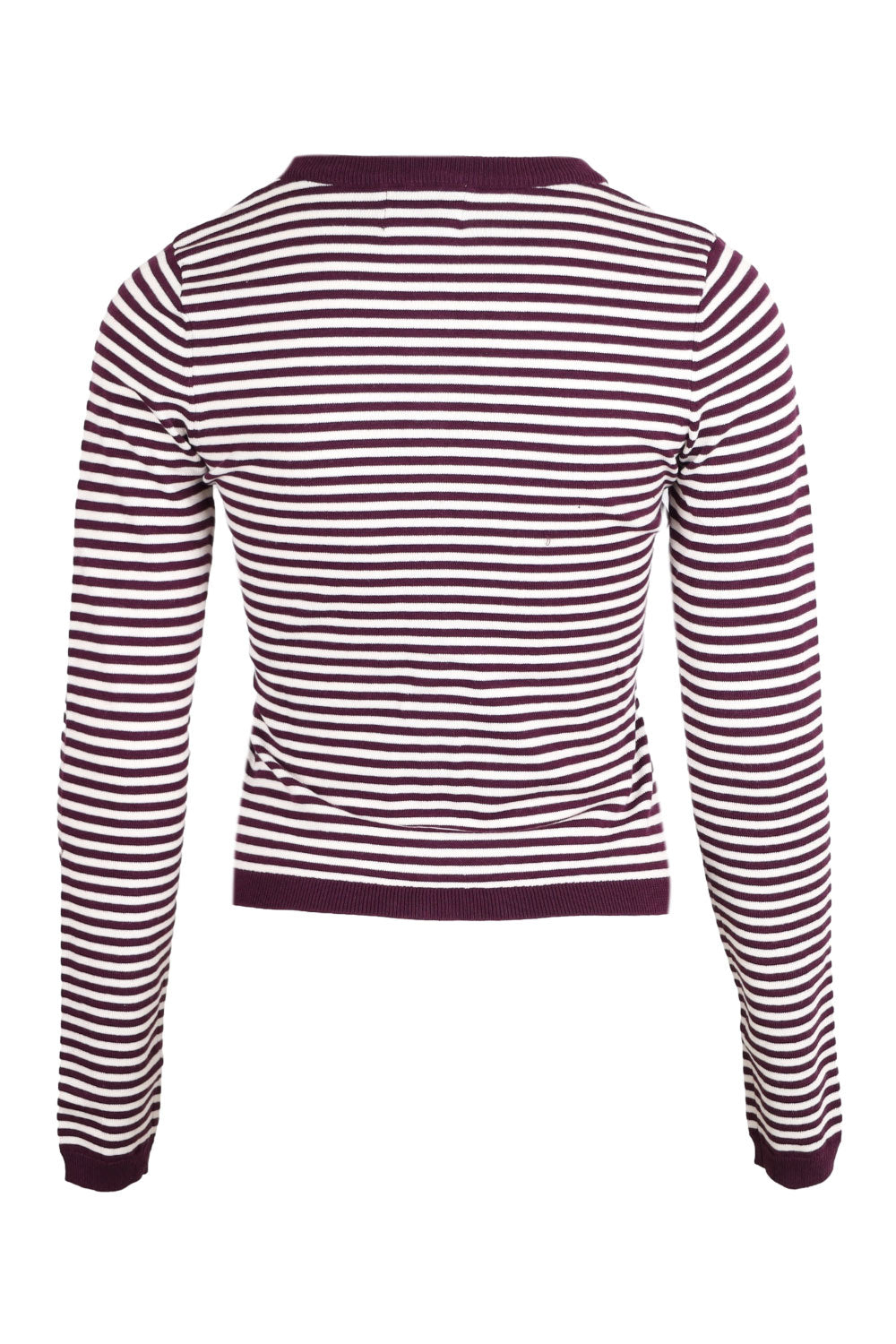 Load image into Gallery viewer, Mischief Long Sleeve Knit Top Wine Stripe
