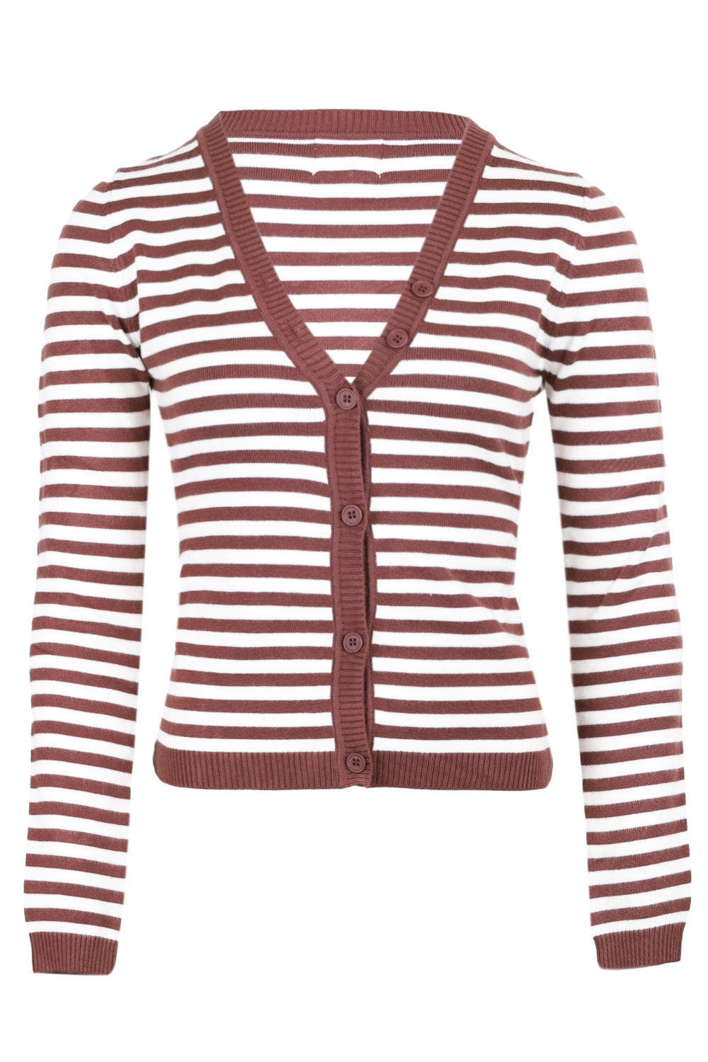 Load image into Gallery viewer, Noemi Long Sleeve Knit Top Choco Stripes
