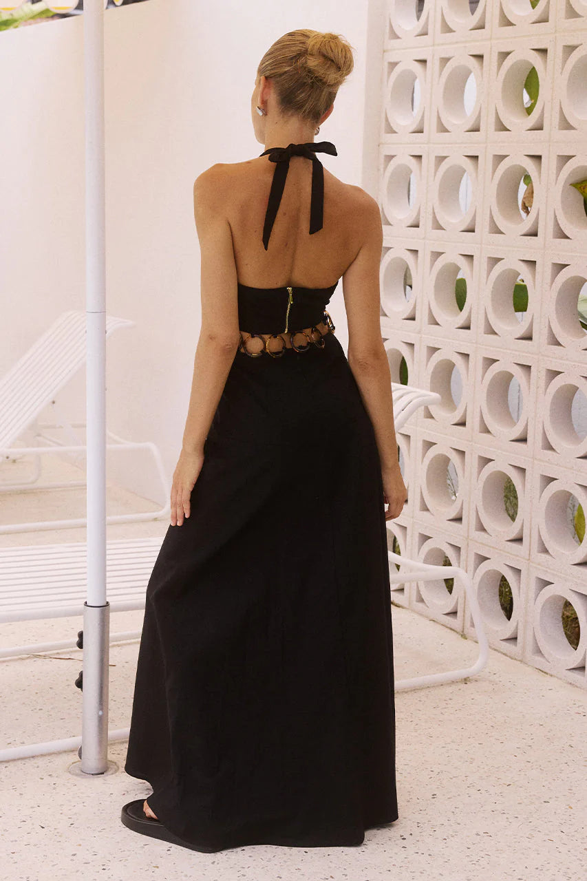 Load image into Gallery viewer, Rafina Maxi Dress Black - Dress
