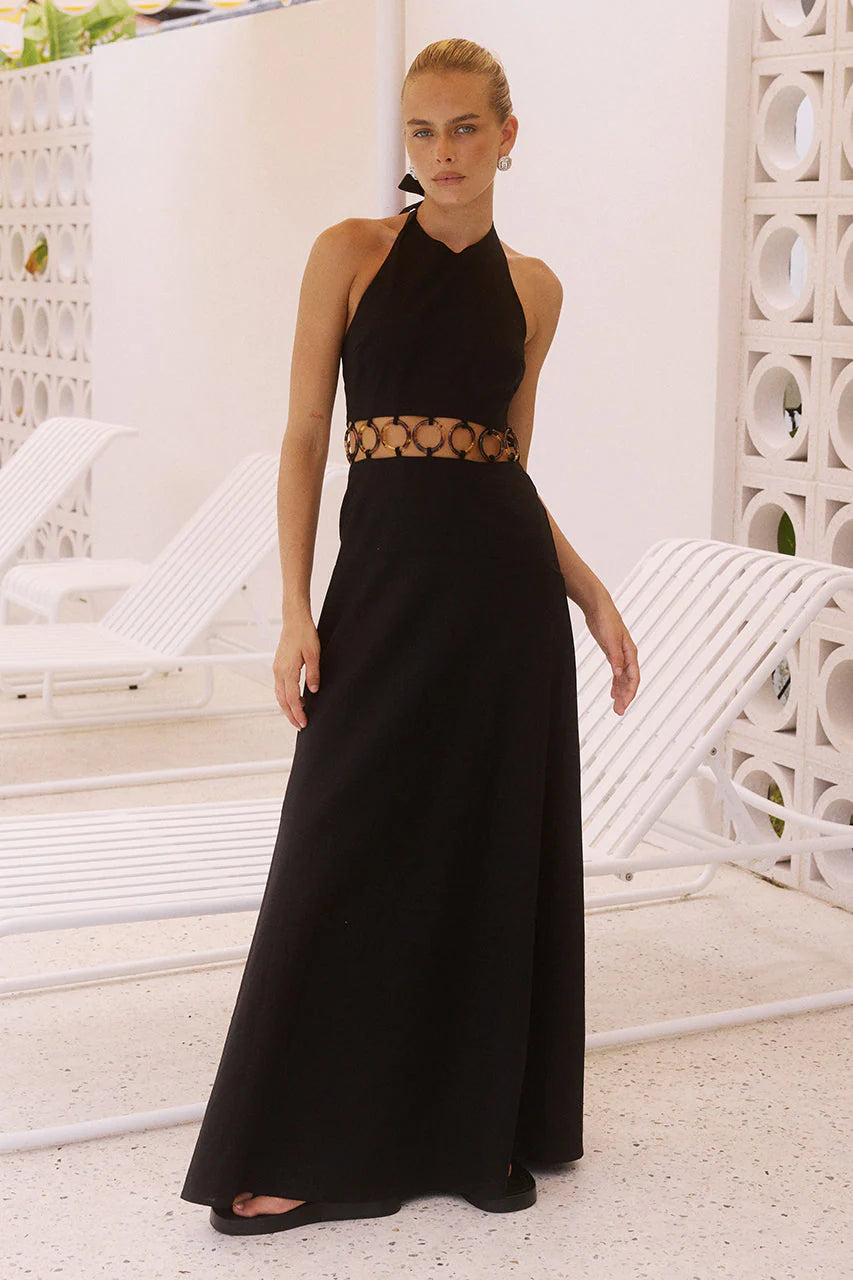 Load image into Gallery viewer, Rafina Maxi Dress Black - Dress
