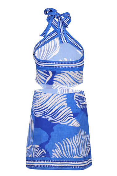 Rileigh Halter Cut Out Mini Dress Shellie Blue