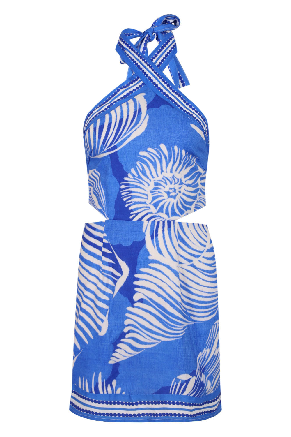 Load image into Gallery viewer, Rileigh Halter Cut Out Mini Dress Shellie Blue
