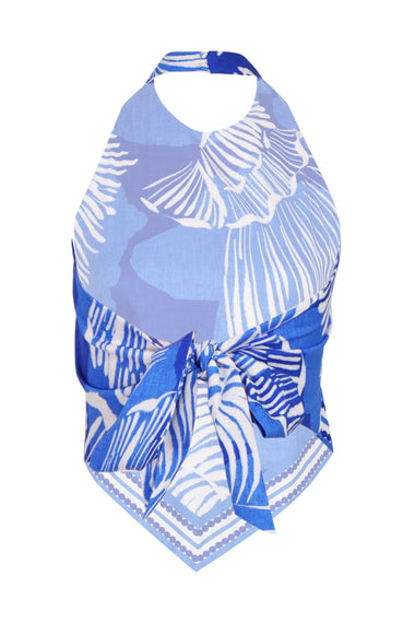 Rileigh Halter Tie Back Top Shellie Blue