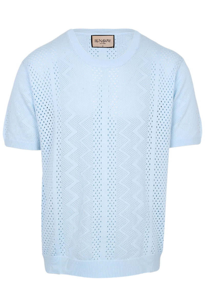 Sander Short Sleeve Knit Top Sky Blue
