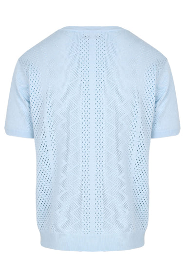 Sander Short Sleeve Knit Top Sky Blue