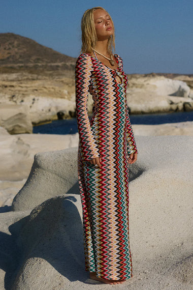 Emerie Scoop Neck Maxi Dress Xyla Wave