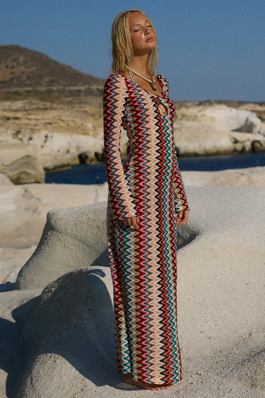 Load image into Gallery viewer, Emerie Scoop Neck Maxi Dress Xyla Wave
