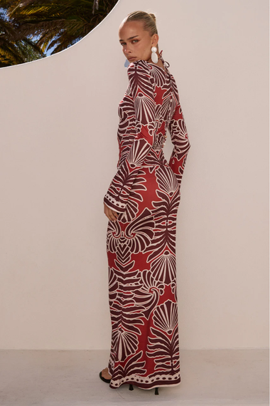 Sienna Maxi Skirt Brodie Red
