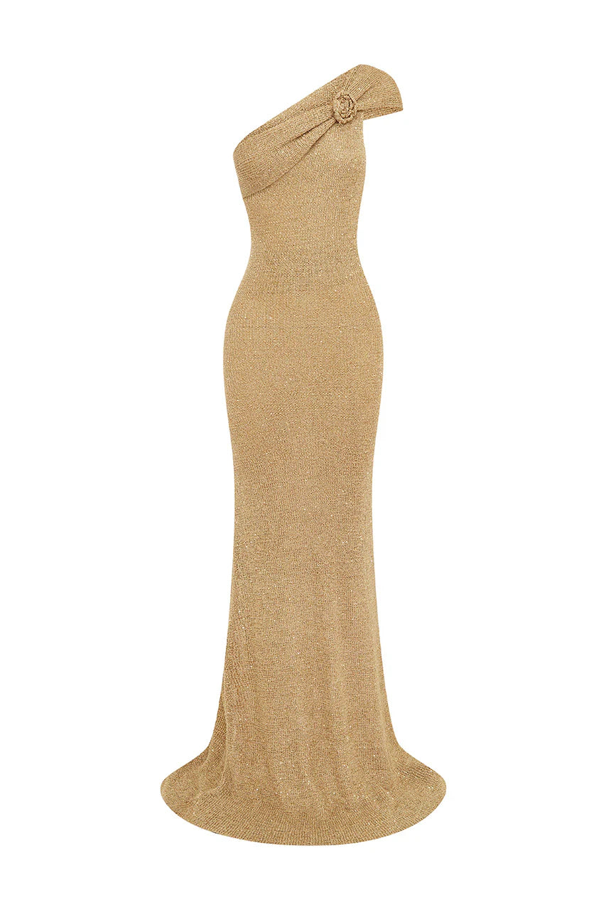 Load image into Gallery viewer, Silvia Maxi Dress Gold - Dress
