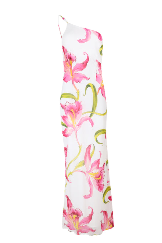 Load image into Gallery viewer, Sondrey One Shoulder Maxi Dress Celina Pink
