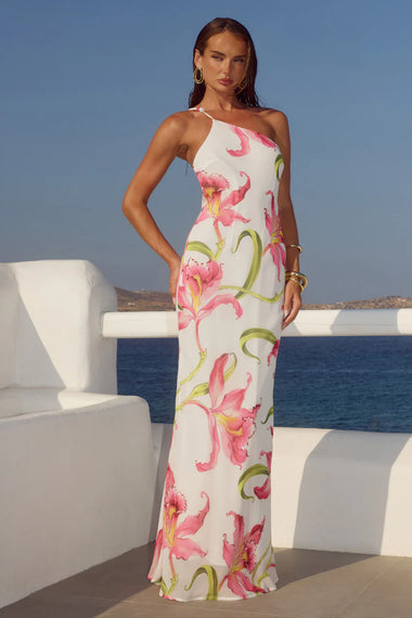 Sondrey One Shoulder Maxi Dress Celina Pink