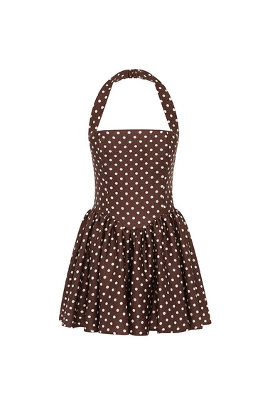 Winslow Mini Dress Chocolate Dot