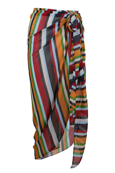 Xyla Front Tie Maxi Skirt - Xyla Stripe