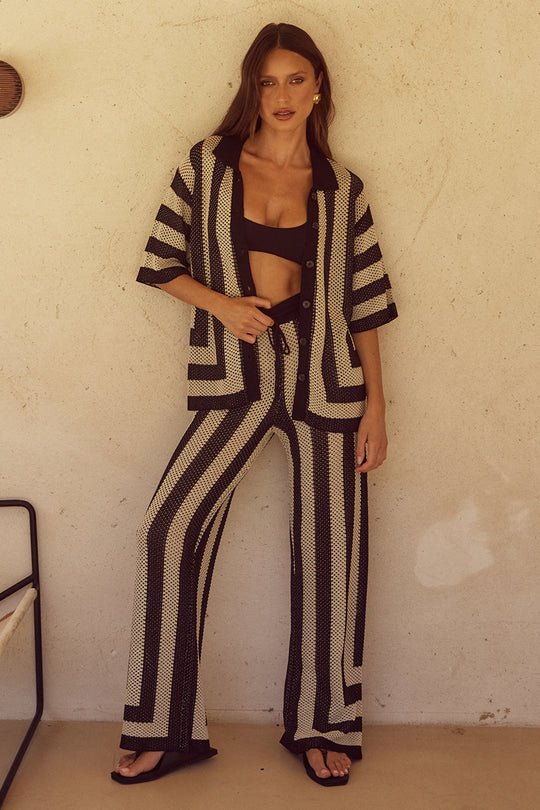 Ziggy Pant Black/Sand - Bottoms