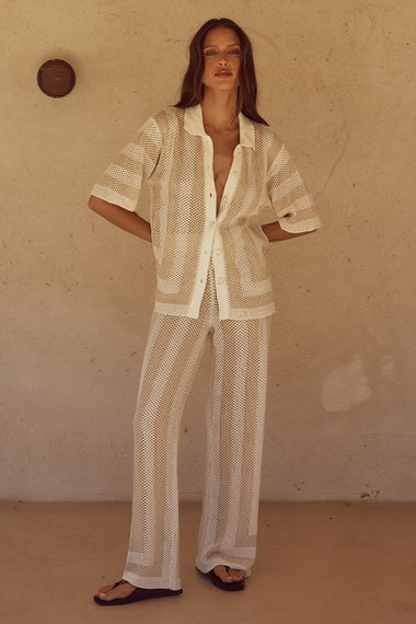 Ziggy Pant White/Sand - Bottoms