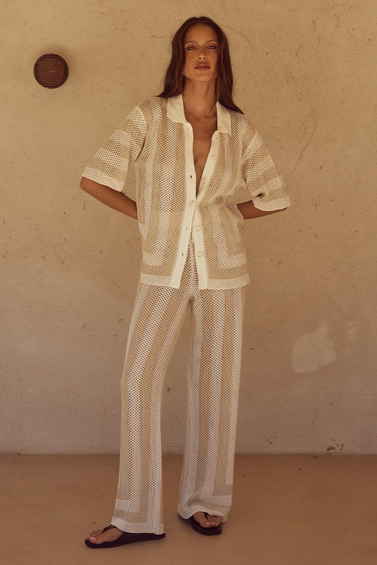 Ziggy Pant White/Sand - Bottoms