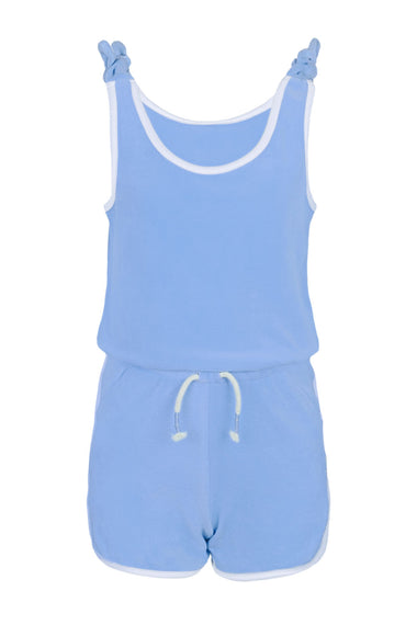 Blue Terry Girls Active Romper