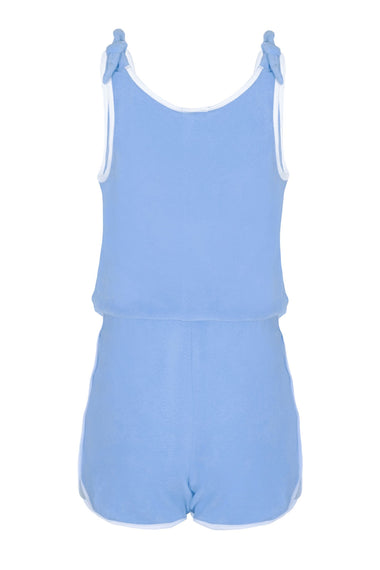 Blue Terry Girls Active Romper