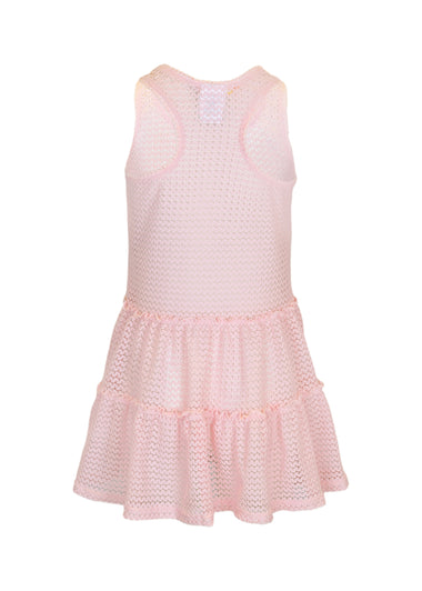 Crochet Pink Tank Dress Cover Up - Cover Up