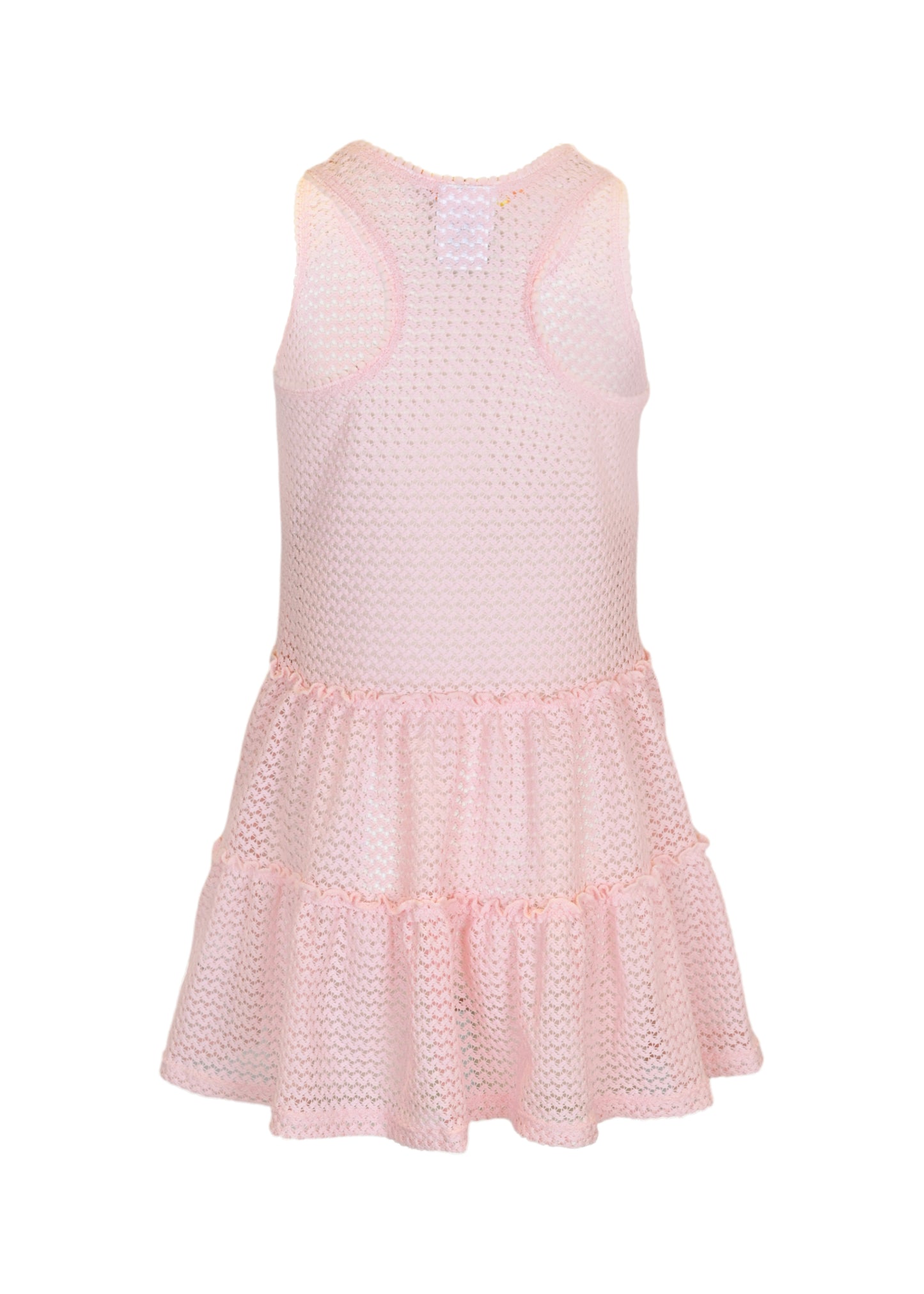 Crochet Pink Tank Dress Cover Up - Cover Up
