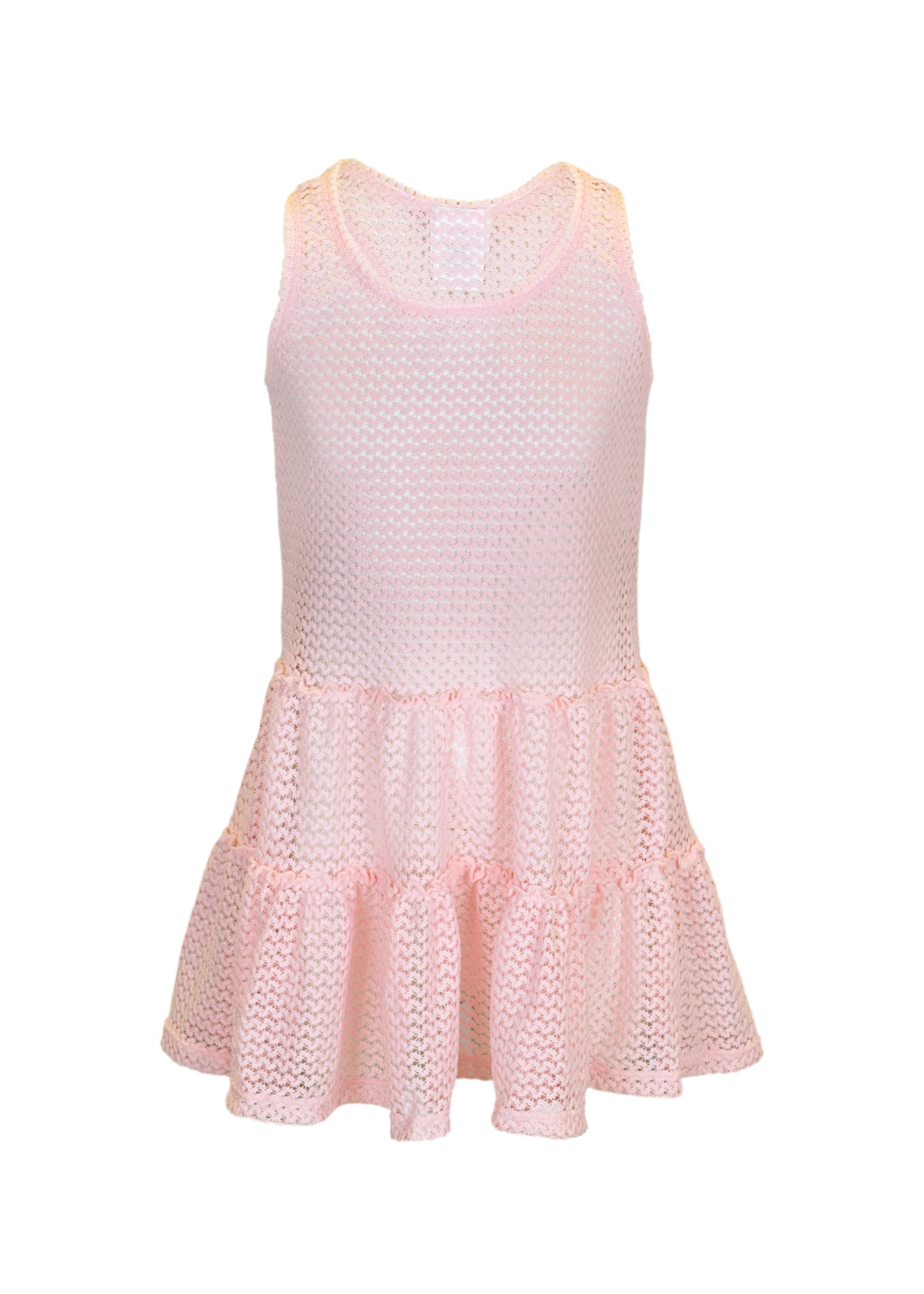 Crochet Pink Tank Dress Cover Up - Cover Up