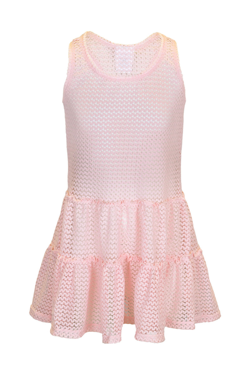 Crochet Pink Tank Dress Cover Up