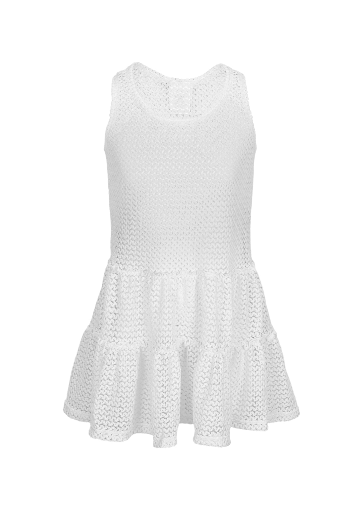 Crochet White Tank Dress Cover Up - Cover Up