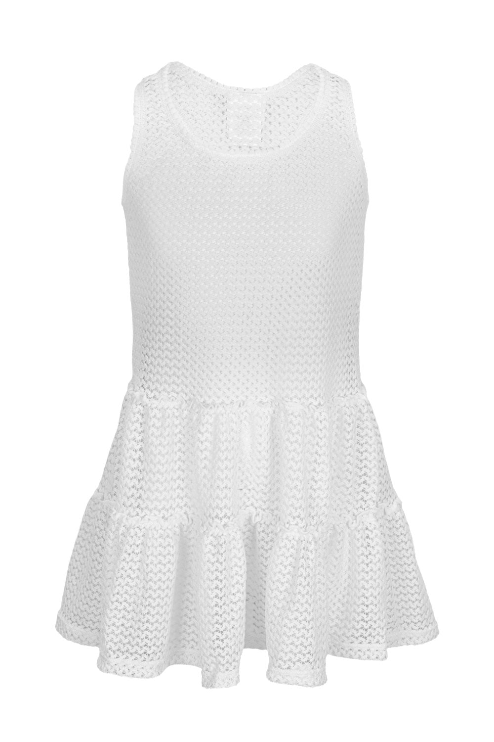 Load image into Gallery viewer, Crochet White Tank Dress Cover Up
