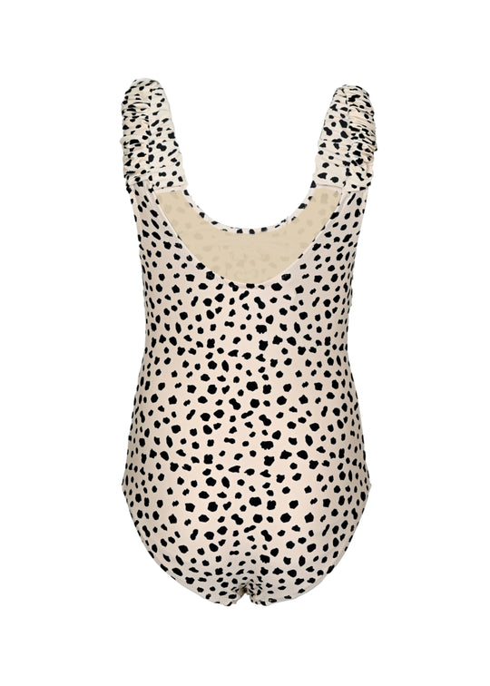 Dalmation Leopard Girls Lace Up One Piece Swimsuit - One Piece