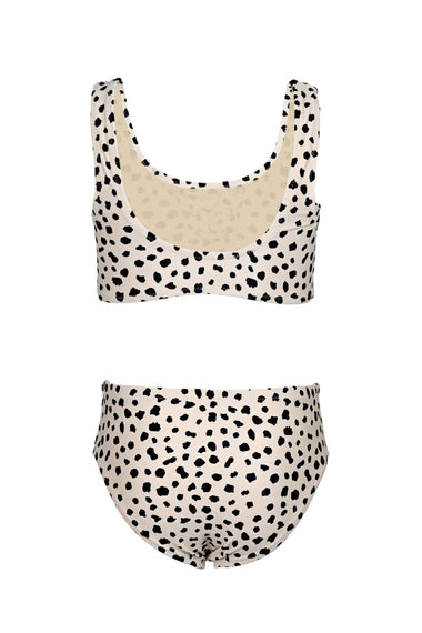 Dalmation Leopard Girls Lace Up Two Piece Swimsuit