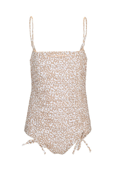 Ditsy Leopard Girls Cinched One Piece Swimsuit