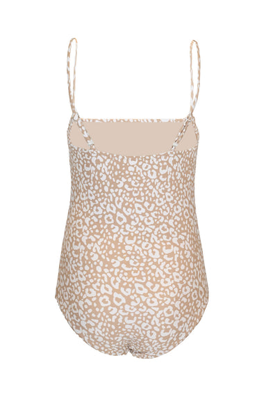 Ditsy Leopard Girls Cinched One Piece Swimsuit