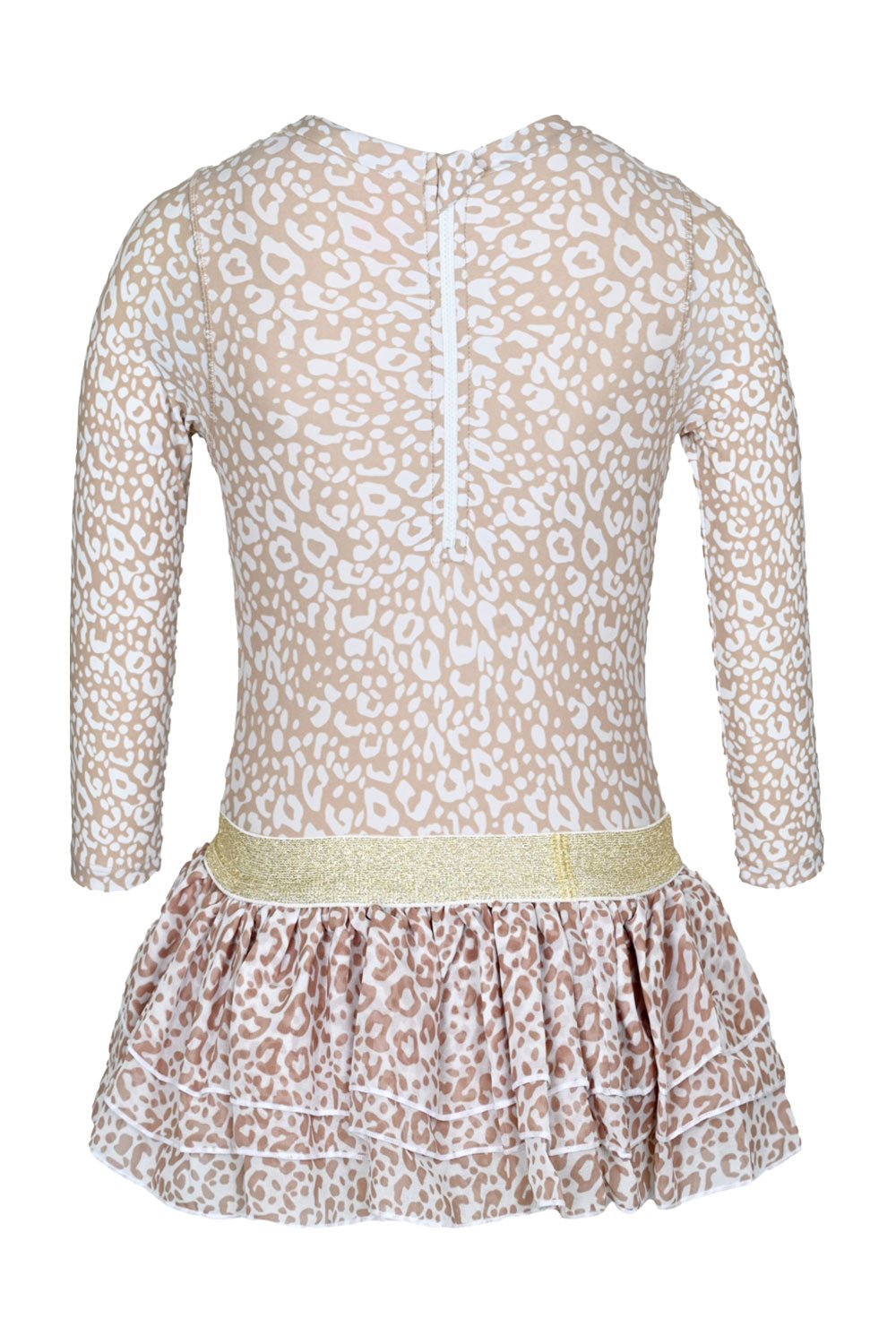 Load image into Gallery viewer, Ditsy Leopard Girls Long Sleeve One Piece &amp;amp; Tutu Swim Set
